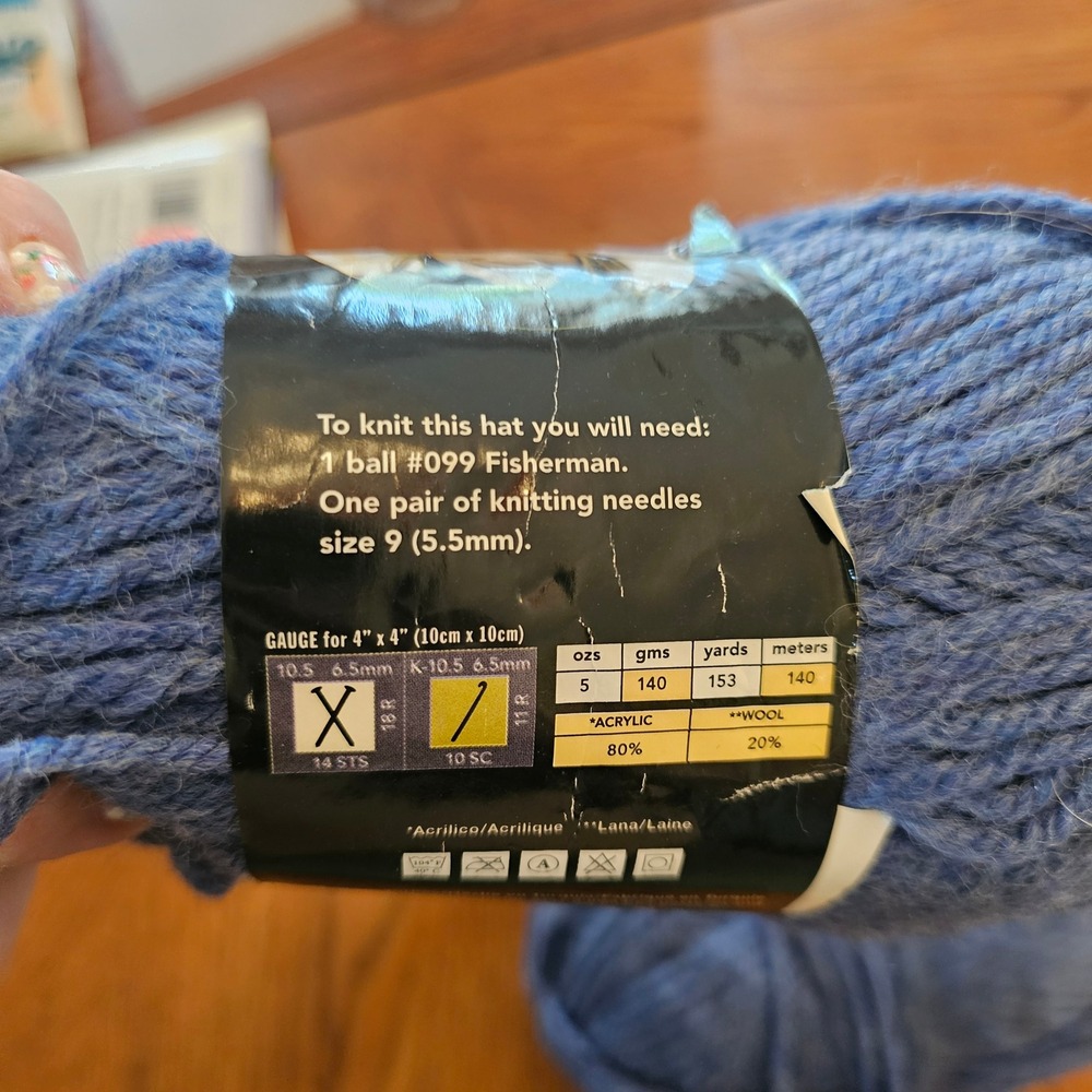 Lion Brand Wool-Ease Chunky Bluebell Yarn Lot of 2 Bulky Wool Blend 630-107 - Picture 5 of 5